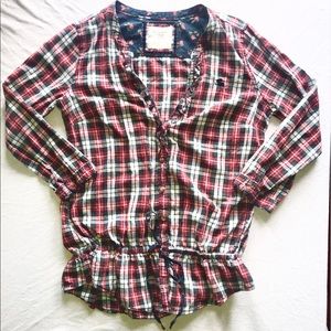 • A & F PLAID BUTTON DOWN •